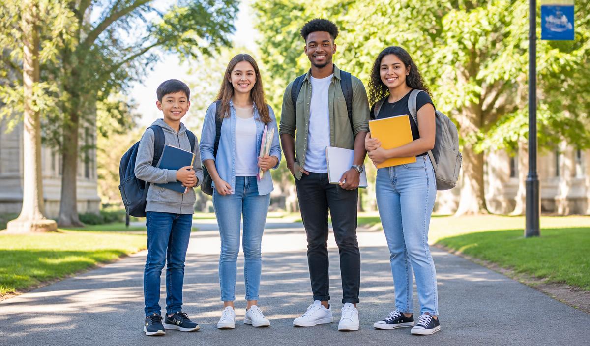 Group of smiling students outdoors